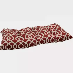 Sale Kirklands Home Red New Geometric Outdoor Bench Cushion