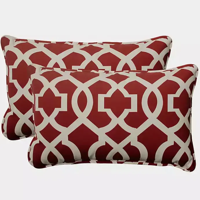 Sale Kirklands Home Red New Geometric 2-pc. Lumbar Pillow Set