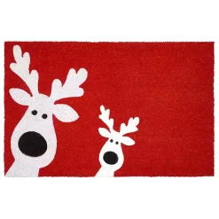 Outlet Kirklands Home Red Peeking Reindeer Doormat