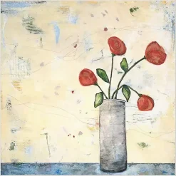 Clearance Kirklands Home Red Picked Flowers Framed Canvas Art Print