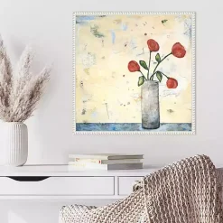 Clearance Kirklands Home Red Picked Flowers Framed Canvas Art Print