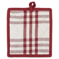 Discount Kirklands Home Red Plaid Eat Drink Enjoy 4-pc. Dish Towel Set