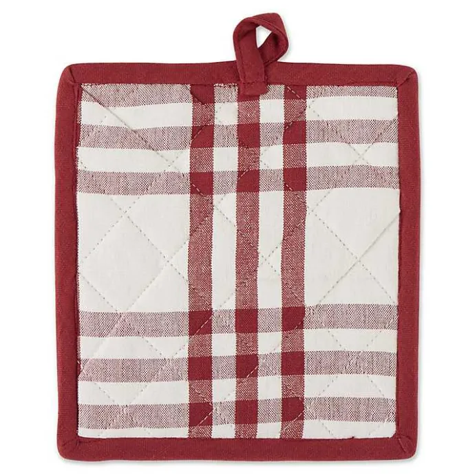 Discount Kirklands Home Red Plaid Eat Drink Enjoy 4-pc. Dish Towel Set