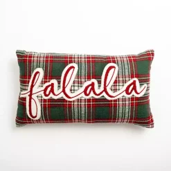 Clearance Kirklands Home Red Plaid Fa La La Christmas Pillow