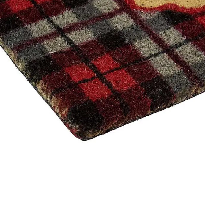 Kirklands Home Red Plaid Merry Christmas Doormat