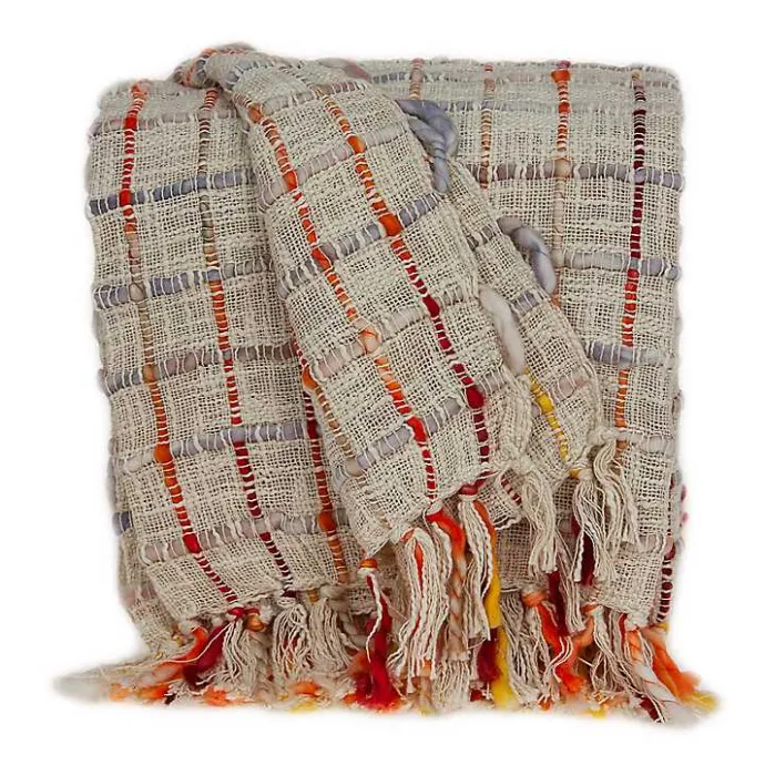 Best Kirklands Home Red Primitive Squares Handloomed Throw Blanket