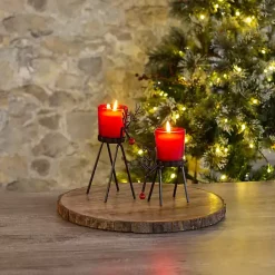 Sale Kirklands Home Rudolph Reindeer Candle Holders, Set of 2 Red