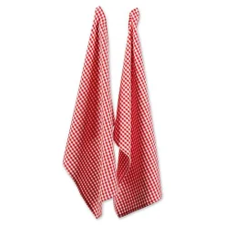 Outlet Kirklands Home Red Santa Gingham 3-pc. Dishtowel & Potholder Set