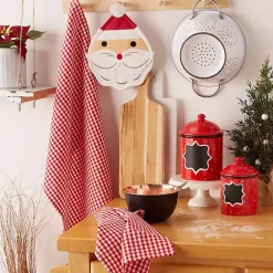 Outlet Kirklands Home Red Santa Gingham 3-pc. Dishtowel & Potholder Set