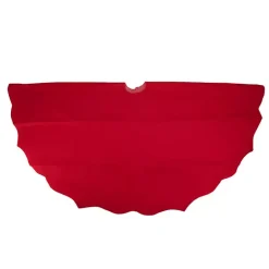 Kirklands Home Scalloped Edge Christmas Tree Skirt Red
