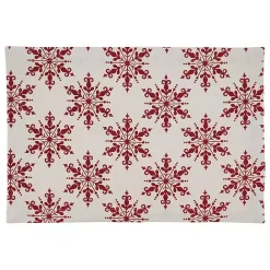 New Kirklands Home Red Snowflake Christmas Placemats, Set of 4