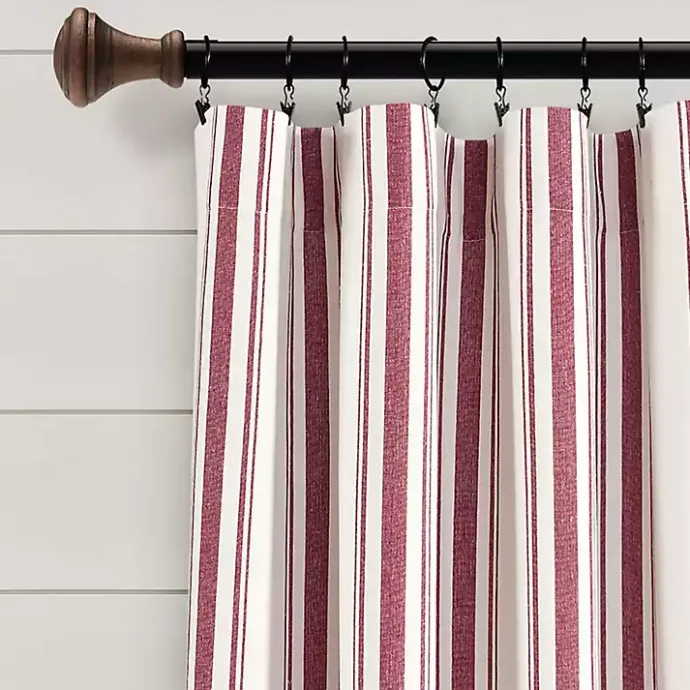 Best Kirklands Home Stripe Farmhouse Curtain Panel Set, 95 in. Red