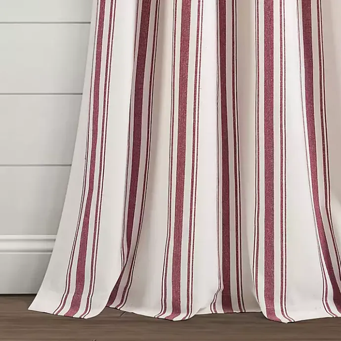 Best Kirklands Home Stripe Farmhouse Curtain Panel Set, 95 in. Red