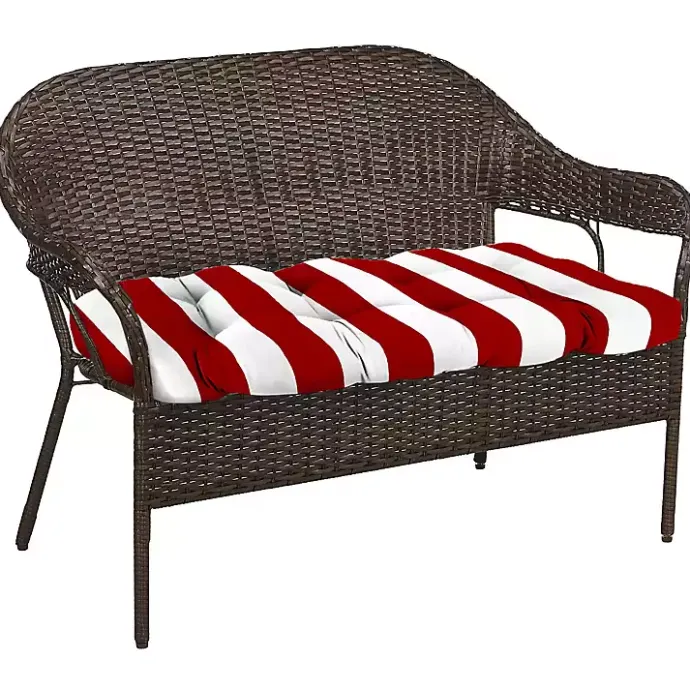 Sale Kirklands Home Red Stripe French 3-pc. Outdoor Wicker Cushion Set