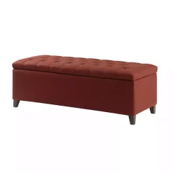 Hot Kirklands Home Tufted Shandra Storage Bench Red