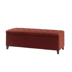 Hot Kirklands Home Tufted Shandra Storage Bench Red