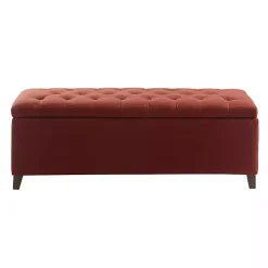 Hot Kirklands Home Tufted Shandra Storage Bench Red
