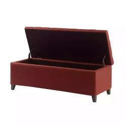 Hot Kirklands Home Tufted Shandra Storage Bench Red