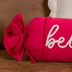 Online Kirklands Home Velvet Believe Bolster Pillow Red