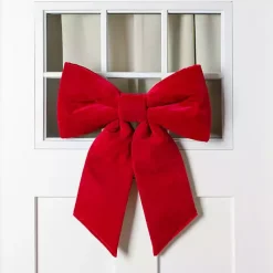 Outlet Kirklands Home Velvet Bow Outdoor Decoration, 18 in. Red