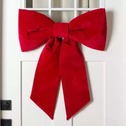 Kirklands Home Velvet Bow Outdoor Decoration, 28 in. Red
