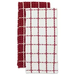 Outlet Kirklands Home Windowpane Oversized Dish Towels, Set of 2 Red