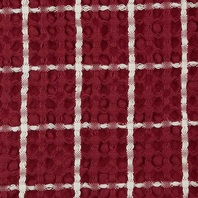 Outlet Kirklands Home Windowpane Oversized Dish Towels, Set of 2 Red