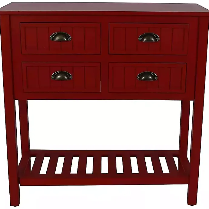 Best Kirklands Home Wood 4-Drawer Console Table Red