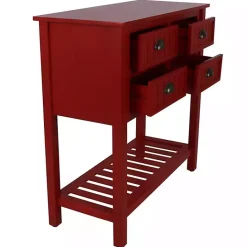 Best Kirklands Home Wood 4-Drawer Console Table Red