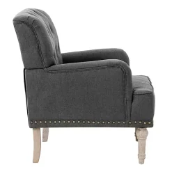 Clearance Kirklands Home Reginald Charcoal Button Tufted Armchair Gray