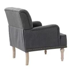 Clearance Kirklands Home Reginald Charcoal Button Tufted Armchair Gray