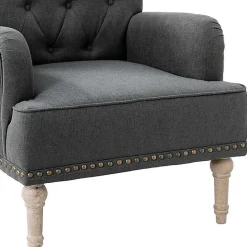 Clearance Kirklands Home Reginald Charcoal Button Tufted Armchair Gray