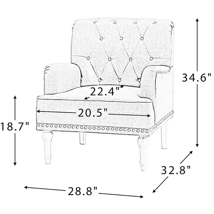 Clearance Kirklands Home Reginald Charcoal Button Tufted Armchair Gray