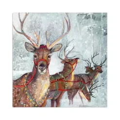 Sale Kirklands Home Reindeer in the Snow Canvas Art Print
