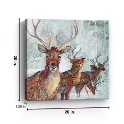 Sale Kirklands Home Reindeer in the Snow Canvas Art Print