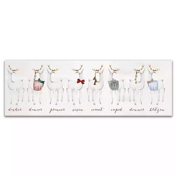 Sale Kirklands Home Reindeer Lineup Canvas Art Print White