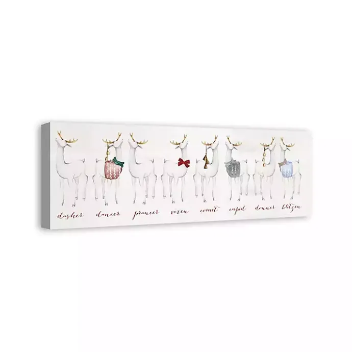 Sale Kirklands Home Reindeer Lineup Canvas Art Print White