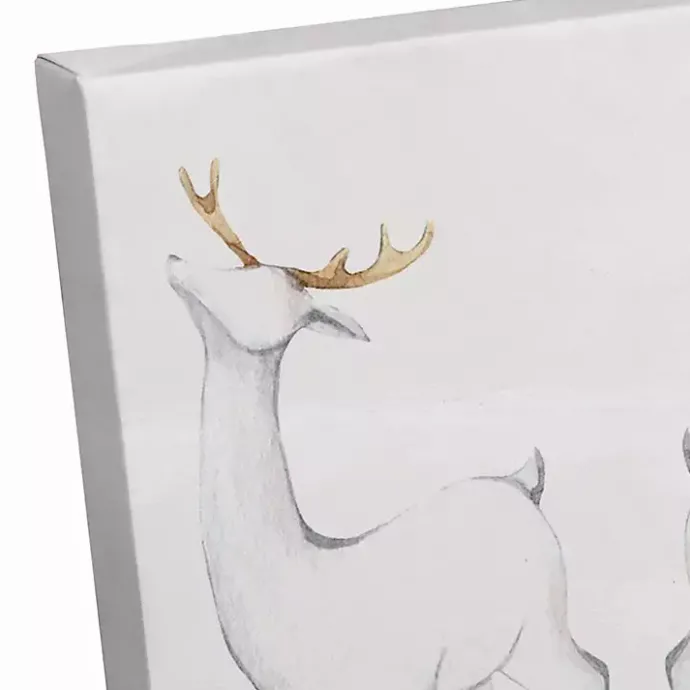 Sale Kirklands Home Reindeer Lineup Canvas Art Print White