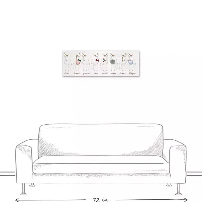 Sale Kirklands Home Reindeer Lineup Canvas Art Print White