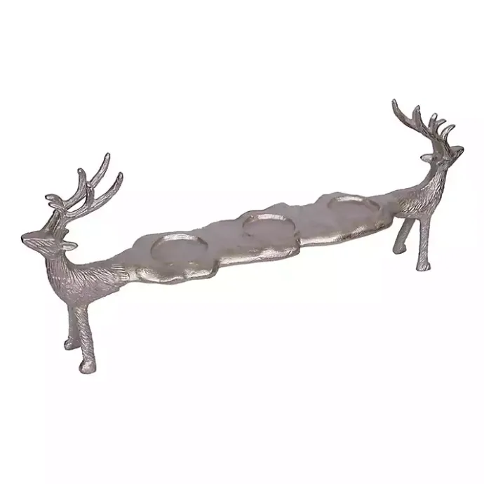 Clearance Kirklands Home Reindeer 3-Opening Votive Candle Holder Silver