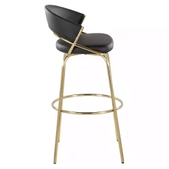 New Kirklands Home Remy & Gold Swivel Bar Stools, Set of 2 Black