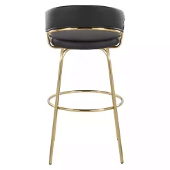 New Kirklands Home Remy & Gold Swivel Bar Stools, Set of 2 Black