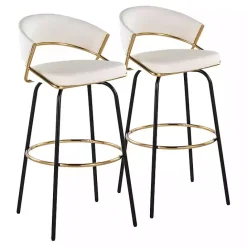Outlet Kirklands Home Remy Swivel Bar Stools, Set of 2 White