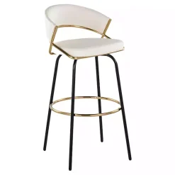 Outlet Kirklands Home Remy Swivel Bar Stools, Set of 2 White