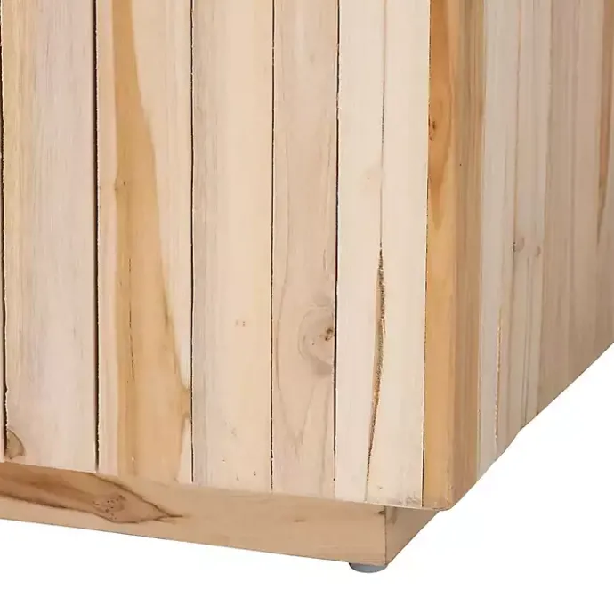 Online Kirklands Home Repurposed Wood Logs Square Coffee Table Tan