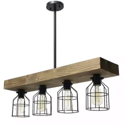 Online Kirklands Home Restored Wood 4-Light Pendant Light