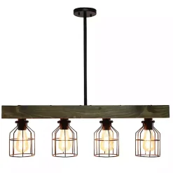 Online Kirklands Home Restored Wood 4-Light Pendant Light