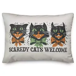 Sale Kirklands Home Retro Scaredy Cats Welcome Outdoor Accent Pillow