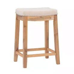 Kirklands Home Riverdale Acacia Wood Counter Stool White