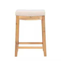 Kirklands Home Riverdale Acacia Wood Counter Stool White